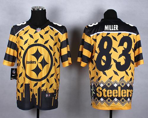 Nike Steelers #83 Heath Miller Gold Men's Stitched NFL Elite Noble Fashion Jersey - Click Image to Close